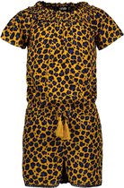 Like FLO Meisjes animal print ruffle jumpsuit - geel - Maat 116