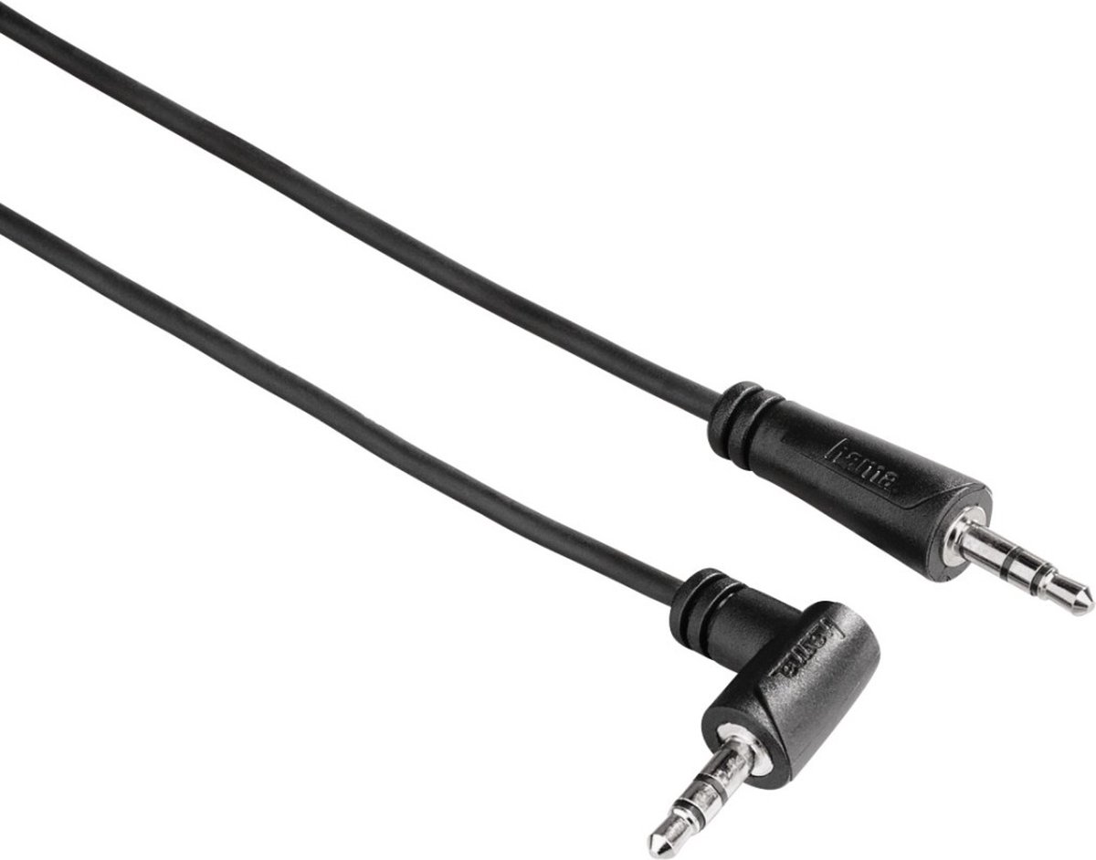 Hama audiokabel 3,5 jack 90° - 3,5 jack stereo 0,5m, 1 ster