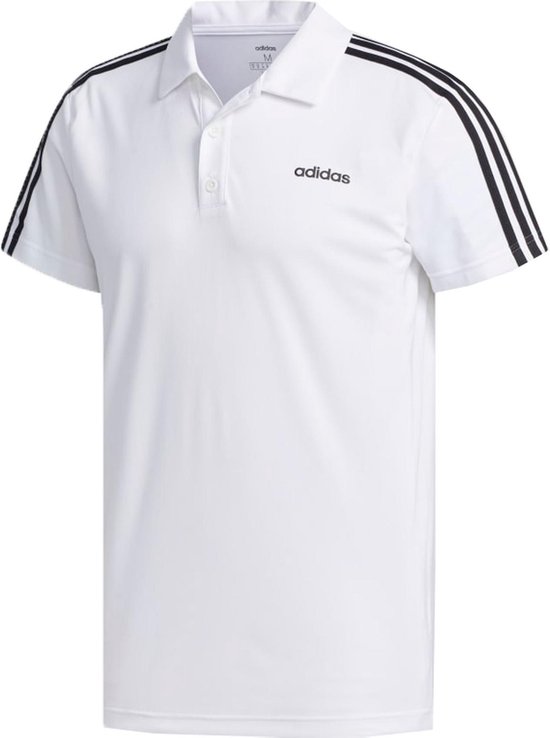adidas Sportpolo - Maat M  - Mannen - wit/ zwart