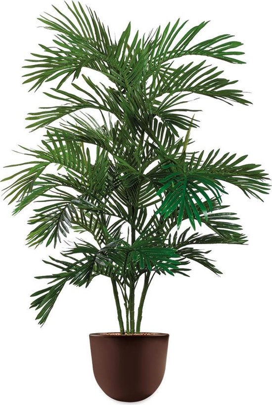 HTT - Kunstplant Areca palm in Eggy bruin H150 cm