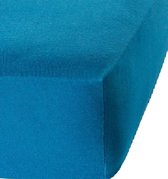 Het Ultieme Zachte Hoeslaken- Jersey -Stretch -100% Katoen-Lits-Jumeaux- 200x220+40cm- Blauw - Voor Boxspring-Waterbed