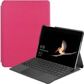 Case2go - Tablet Hoes geschikt voor Microsoft Surface Go - Tri-Fold Book Case - Magenta