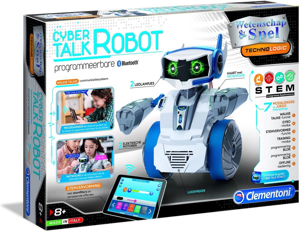 Afbeelding van product Clementoni - Wetenschap & Spel - Sprekende Cyber Robot - STEM, speelgoedrobot