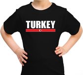 Turkey supporter t-shirt zwart voor kids - Turkije landen shirt - Turkse supporters kleding 110/116