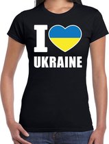 I love Ukraine t-shirt Oekraine zwart voor dames XS