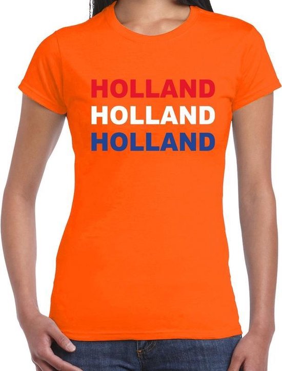 Assortiment Terzijde Grace Oranje Holland t-shirt in de kleuren van de Nederlandse vlag voor dames -  Oranje / EK... | bol.com