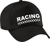 Racing / finish vlag verkleed pet zwart voor meisjes en jongens - Racing team baseball cap - carnaval / kostuum