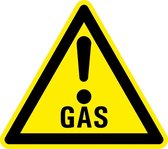 Waarschuwingssticker gas met uitroepteken 300 mm