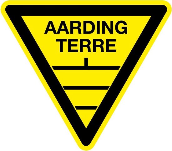 Waarschuwingssticker aarding terre 300 mm | bol