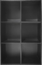 Armoire à compartiments Compartiment 6 compartiments ouverts armoire de rangement - bibliothèque - armoire murale - noir