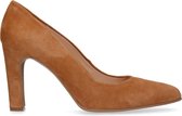 Manfield - Dames - Cognac suède pumps - Maat 39
