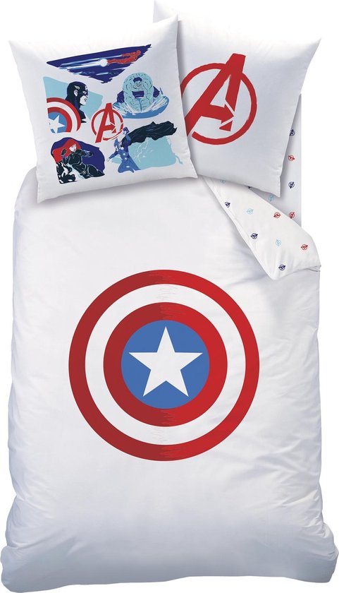 Marvel Avengers Shield - Housse de couette - Simple - 140 x 200 cm - Wit |  bol.com