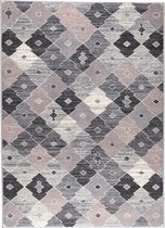 Ikado  Modern tapijt, zilver en roze  160 x 220 cm