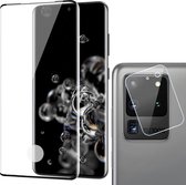 Screenprotector geschikt voor Samsung S20 Ultra + Camera Protector - Full Glas