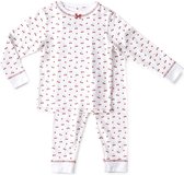 Little Label - 2-delige pyjama - wit, kersjes - maat 110/116 - bio-katoen