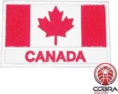 Geborduurde patch embleem vlag van Canada met text Canada met klittenband