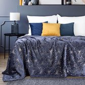 Luxe bed_deken_Brulo_Polyester_sprei _Navy blauw_150 x 200 cm