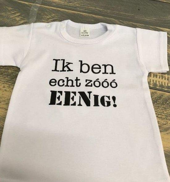 Foto: Baby rompertje met tekst bedrukking voor de eerste verjaardag 1 jaar meisje jongen lange mouw wit goud roze blauw zwart maat 86 92 geen jurk of tutu cadeau met naam