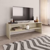 Tv-meubel 120x40x40 cm spaanplaat wit en sonoma eikenkleurig