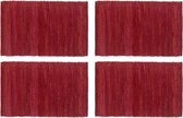 Placemats 4 st chindi 30x45 cm katoen bordeauxrood