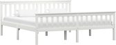 Bedframe massief grenenhout wit 180x200 cm