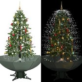 Kerstboom sneeuwend met paraplubasis 170 cm groen