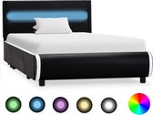 Bedframe met LED kunstleer zwart 90x200 cm