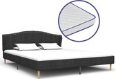 Bed met traagschuim matras stof donkergrijs 160x200 cm