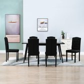 Eetkamerstoelen 6 st stof zwart