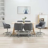 Eetkamerstoelen draaibaar 6 st stof lichtgrijs