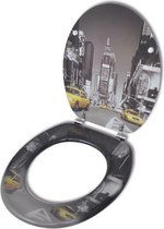 Toiletbril van MDF met New York dessin