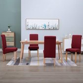 Eetkamerstoelen 4 st stof rood