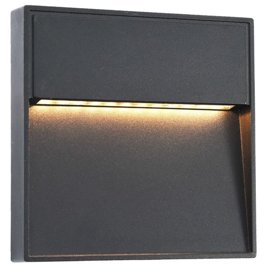 Elitlife Set van 2 led-wandlampen voor binnen en buiten, IP65 waterdicht, voor hal, pad, veranda, slaapkamer, koud wit/zwart