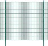 Dubbelstaafmatten en palen 2008x2030 mm 2 m groen