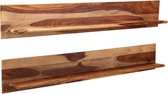 Wandschappen 2 st 169x26x20 cm massief sheeshamhout