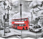 Kamerscherm inklapbaar Londen bus 228x170 cm zwart en wit
