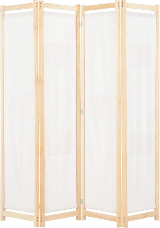 dorst baden Onbemand Kamerscherm met 4 panelen - Stof en massief vurenhouten frame - Crème -  160x170x4 cm | bol.com