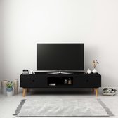Tv-meubel 120x35x35 cm massief grenenhout zwart