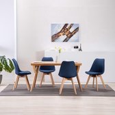 Eetkamerstoelen 4 st stof blauw