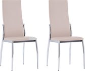 Eetkamerstoelen 2 st kunstleer cappuccino
