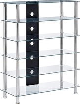 Hifi-meubel 90x40x113 cm gehard glas transparant