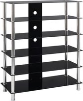 Hifi-meubel 90x40x113 cm gehard glas zwart
