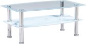 Salontafel met marmer-look 100x60x42 cm gehard glas wit