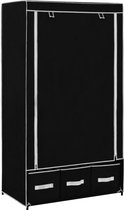 Kledingkast 87x49x159 cm stof zwart