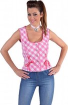 Oktoberfest Tiroler shirt mouwloos roze 44 (xl)