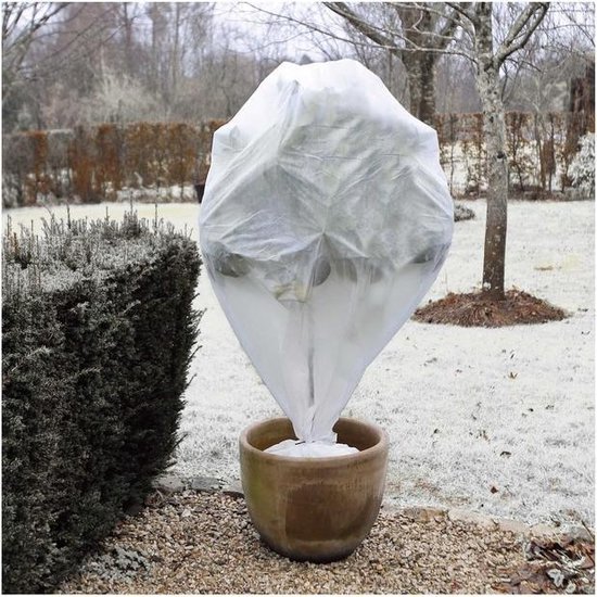 6x Plantenhoes tegen vorst wit H75 x D48 cm 30 g/m2 - Winterafdekhoes - Winterhoes voor planten - Anti-vorst beschermhoes planten - Vorstbescherming - Windbescherming
