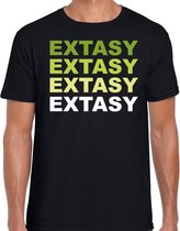 Extasy fun t-shirt zwart  met groene bedrukking voor heren - XTC - shirt/kleding S
