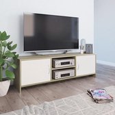 Tv-meubel 120x30x37,5 cm spaanplaat wit en sonoma eikenkleurig