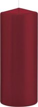 1x Bordeauxrode cilinderkaars/stompkaars 8 x 20 cm 119 branduren - Geurloze kaarsen - Woondecoraties