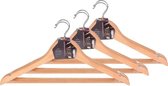 Kledinghangers hout met broeklat - Set van 9 - Kleding ophangen